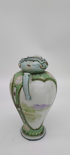 Antique Nippon Morimura Bros. Moriage Vase 6” - Picture 8 of 14