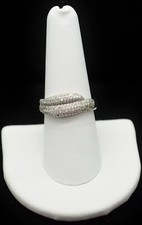 Sterling Silver Gorgeous Twisting Sparkling Band Ring SZ 8.5 FMZ060