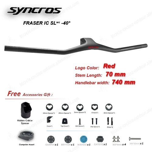 Carbon Fibre MTB Integrated Cockpit Handlebars with Stems 40 Degree Bike Parts - Picture 9 of 44