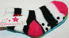 Capelli New York Kids Girls Slipper Socks w/ Grippers  2 Pair Size S/M