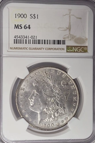 1900-P US Morgan Silver Dollar NGC Mint State 64