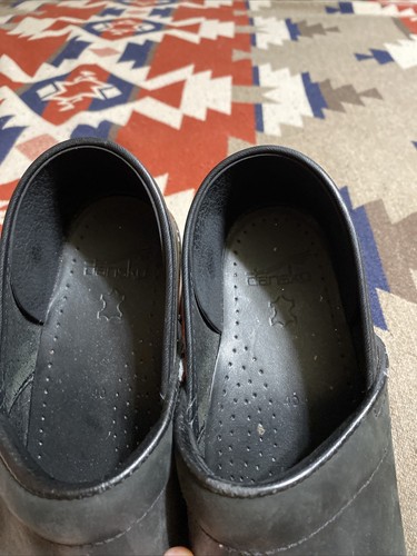 Dansko Clogs Womens Sz 40 Black Brown Marble Patent Leather Professional Comfort - Picture 6 of 6