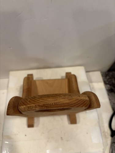 Vintage Wooden Baby Doll Rocking Chair 10.5” Heart Cut Back NICE Oak Wood RARE - Picture 23 of 24