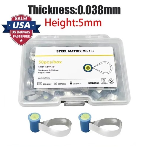 Bandas matriciales de carrete dental matrices de acero M6 metal doble cara forma anatómica - Imagen 14 de 16