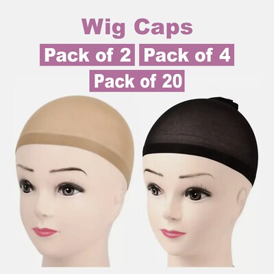 2-20 Stück Perückenkappe Unisex Haarliner Atmungsaktiv Strumpf Stretch Netz Nude Schwarz