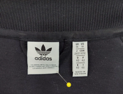 Adidas Gilrs Jacket Medium Black Striped Cotton Blend Long Sleeve Zip Up Active - Picture 18 of 20