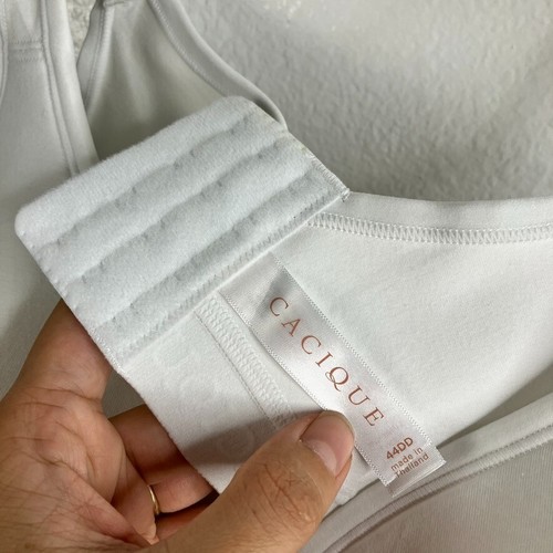 Cacique leggermente foderato senza filo cotone collezione 44DD/DDD bianco copertura completa - Foto 14 di 21