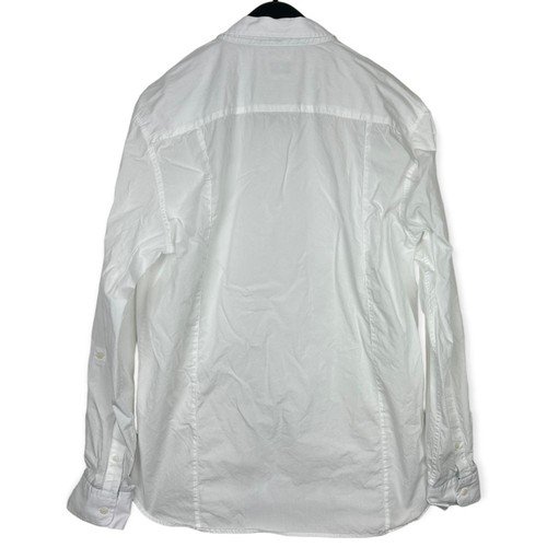 Marc Ecko Cut & Sew Men's Large Casual Solid White Button Up Shirt Pockets - Picture 4 of 6