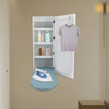 Ironing Board Cabinet Wall Mounted Storage Hidden Storage Shelves with Mirror