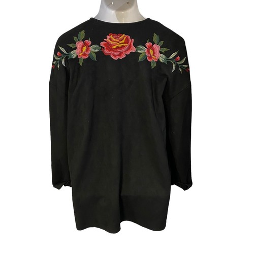 Cárdigan Umgee Mujer Medio Cara Abierta Floral Bordado Boho Kimono Lagenlook - Imagen 3 de 13