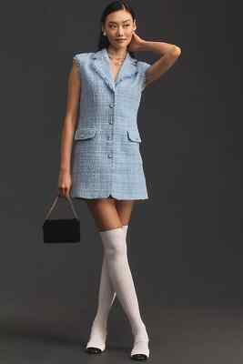 maeve sleeveless tweed blazer mini dress Sleeveless Tweed Blazer Mini Dress