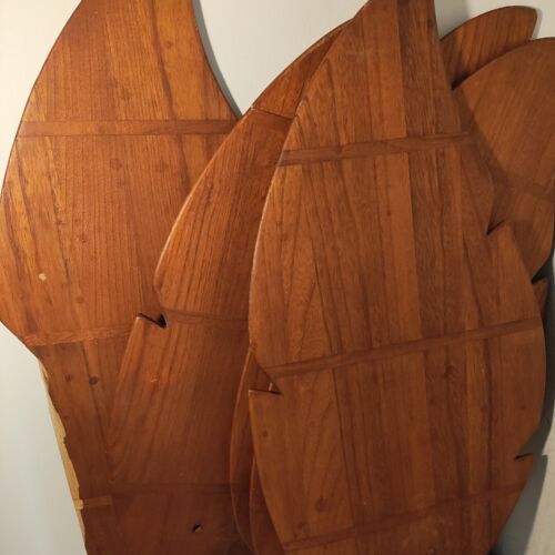 Vintage Hand Carved Wood Leaf Ceiling Fan Blades (5) Replacement 24" x 12" - Picture 20 of 21