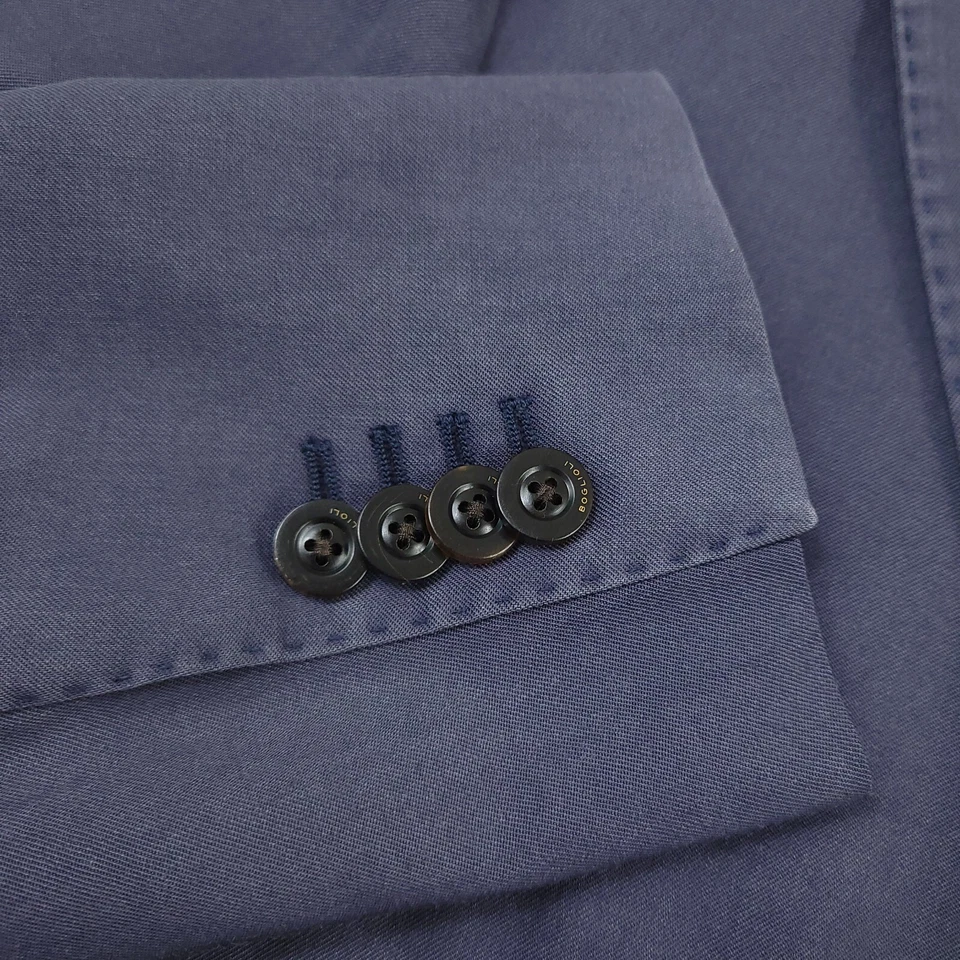 Chaqueta K ligera de lana lavada azul Boglioli para hombre (IT 54R) US 44R calce ajustado Foto 3 de 4