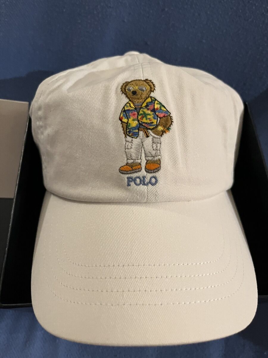 Polo Ralph Lauren Hat Cap White Polo Bear Adjust Leather Polo Ralph Lauren Hat Cap White Polo Bear Adjust Leather