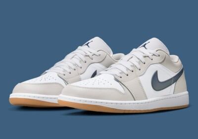 #ad Nike Air Jordan 1 Low Midnight Navy Neutral Grey 553558 146 Men#x27;s Size New $104.49