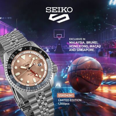 Seiko 5 Sports GMT SSK043K1 Salmon Dial Asia Limited Edition Automatic Watch