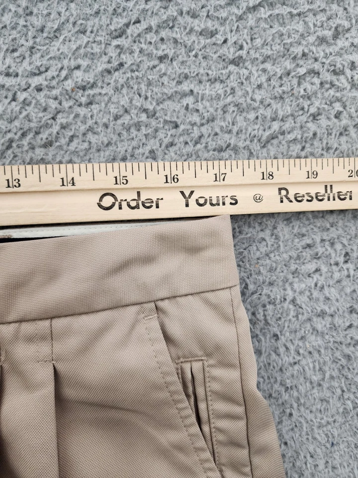 Pantalones cortos de golf Austin para hombre 34 marrón tiro medio plisados golfista poliéster comodidad Foto 4 de 4