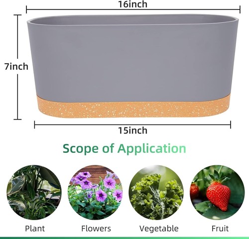 Lightweight Rectangular Planters with Matte Finish - 2 Pack for Elegant Decor - Picture 4 of 8