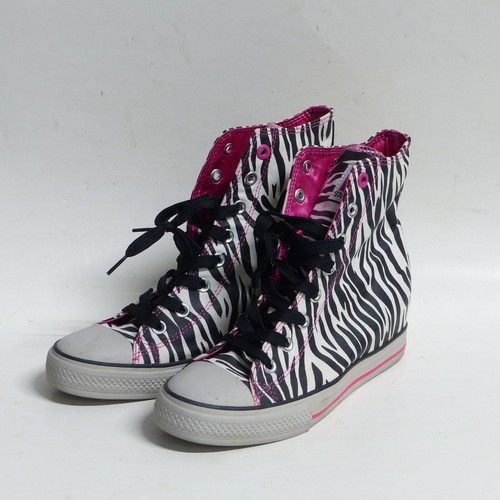 Daddy's Money Zebra Pattern Wedges Girls Sneakers US 10 Shoes - Picture 6 of 10