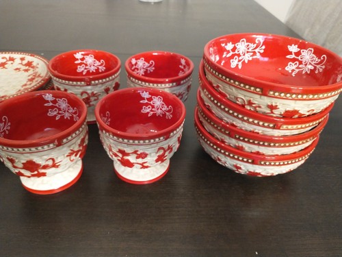 Plates~Temp-Tations Floral Lace By Tara 5.5", 7", 10",6" bowls,4" cups,Set of 20 - Picture 19 of 20