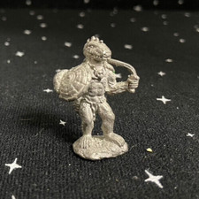 Vintage Minature Metal Fantasy Lizard Warrior 1.5" Tall 1.1oz