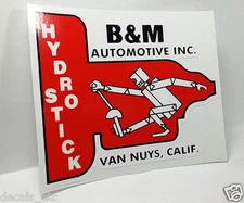 B&M HYDRO STICK Vintage Style DECAL / STICKER, rat rod, racing