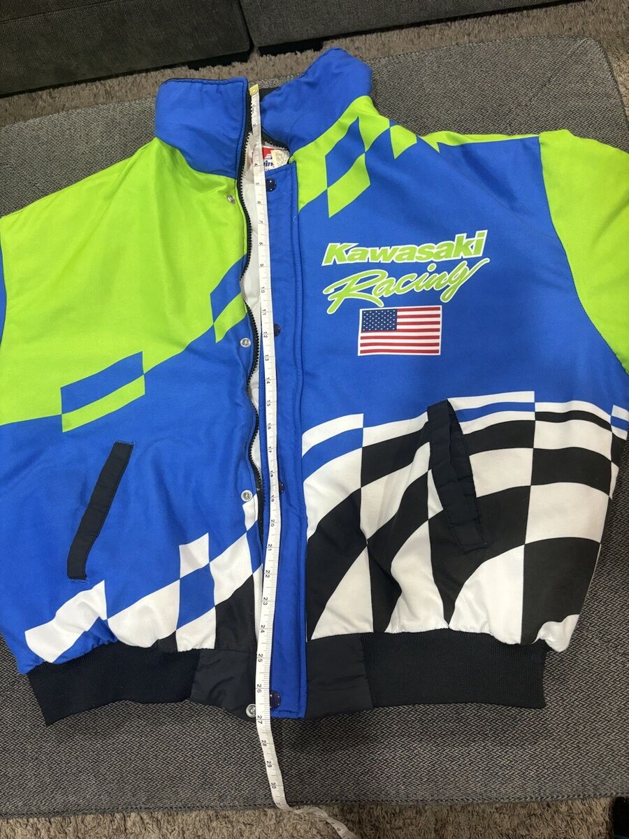 Kawasaki Racing Jacket Made In USA Vintage 90s Swingster XL Kawasaki Racing Jacket Made In USA Vintage 90s Swingster XL