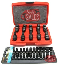 22 PC 3/8" & 1/4" DR. SHALLOW UNIVERSAL IMPACT BALL SWIVEL SOCKET METRIC SET