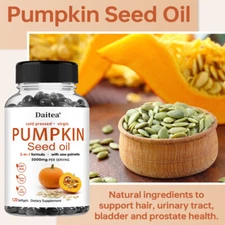 Pumpkin Seed Oil Supports Bladder Prostate And Urinary Health 30-120 Capsule