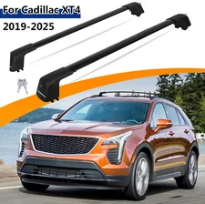Set Rail Cross Bar For 19-2025 Cadillac XT4 Lockable Roof Rack Luggage Carrier