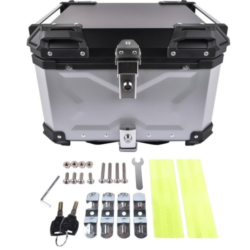 55 Liter Motorrad Alu Top Case BOX XB55 Aluminium Alloy Siber+Unteres Rack - Bild 2 von 9