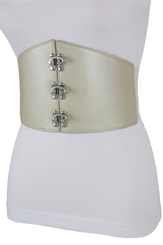 Altuzarra Women\'s Wide Leather Belt –Ivory‎ with  Gold Buckle Size M Retail $395 Altuzarra Women main image 2