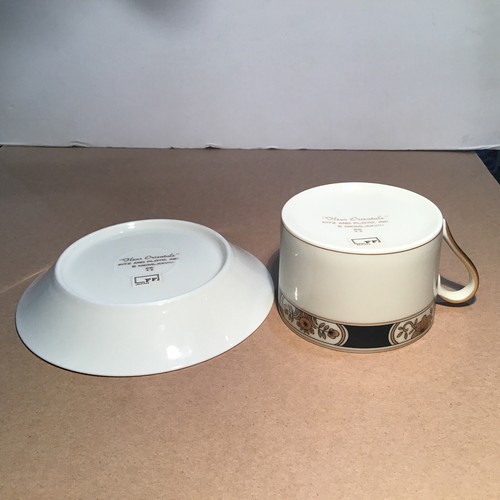 Fitz & Floyd #1 Fleur Orientale Black Cup & Saucer 1 each Japan New - Picture 3 of 11