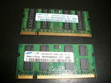 Two 2GB Samsung Memory Sticks for Laptop