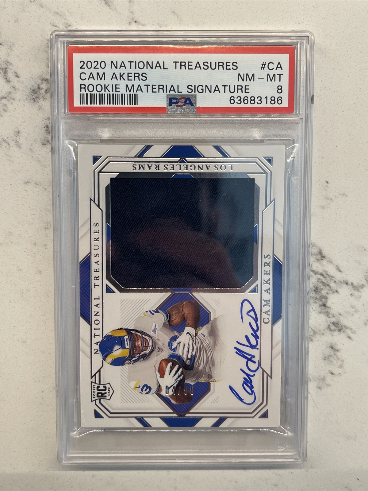 Cam Akers Panini National Treasures Rookie Material Signatures #CA Base