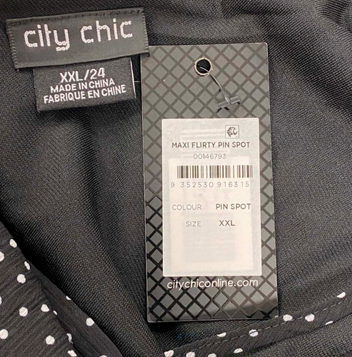 City Chic Flirty pin spot Maxi Dress - XXl- NWT - Picture 4 of 5