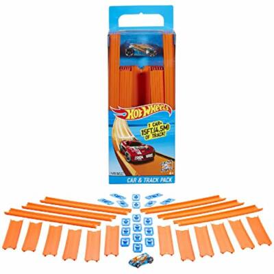 Track Builder Straight Tracks With Car With 18 Connectors Assortment Kids Toys