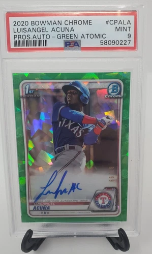 Luisangel Acuna 2020 Bowman Chrome 1st Green Atomic Refractor Rookie Auto #d /99