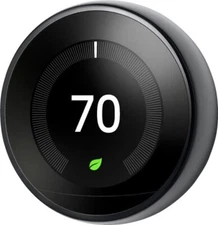 Google Nest Learning Smart Wifi Thermostat Mirror  Black