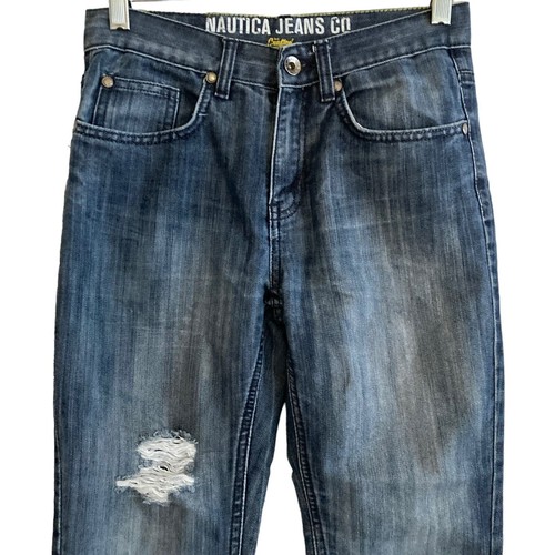 Nautica Jeans Girl Size 12 Distressed Ripped Blue - Picture 10 of 13