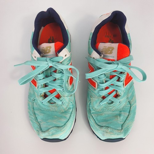 Mujer New Balance NB 574 Verano Olas Turquesa Tenis Talla 7 Entrenamiento Atlético - Imagen 3 de 10
