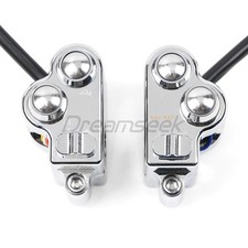 Chrome 25mm Universal Handlebar Switch Horn Button Control For Harley Motorcycle