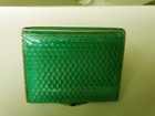 Beautiful Sterling Silver 925 Green Guilloche Cigarette Case 2 sides enamelled