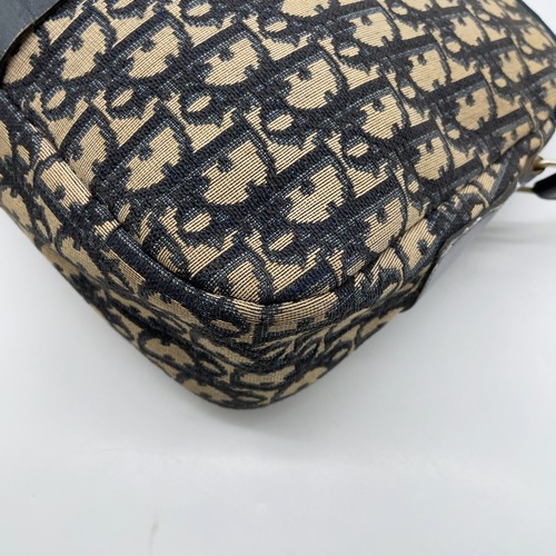 Auth Christian Dior CD Logo Trotter Canvas x Leather Navy Shoulder Bag NS071555 - Picture 12 of 18