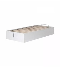 LETTO SINGOLO CONTENITORE "BED BOX" CON RETE BIANCO 90X190 CM