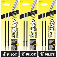 Ballpoint Pen Refills 0.7mm Fine Black Ink 3Pc Better EasyTouch DrGrip Compatibl