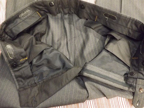 Tuta Hart Schaffner Marx 44R grigio arancione gessato lana 38x28 pantaloni pieghe 2 pezzi - Foto 16 di 16
