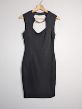Bisou Bisou Dress Womens 6 Black Cutout High Neck Bodycon Sheath Party Cocktail