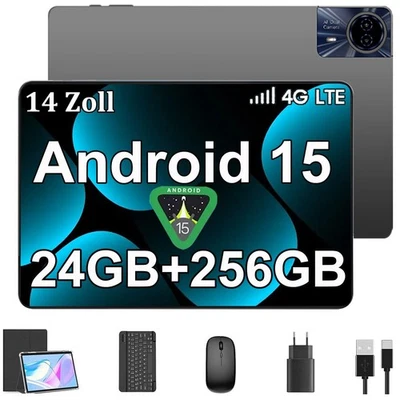 PAD6/12 ZOLL TABLET/14ZOLL 2025 Neu 14in Tablet Android 16 Pad 24GB RAM+256GB 8000mAh 4G LTE 2SIM WlFl 6 PC