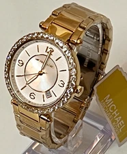 Michael Kors MK4693 Ladies Parker Lux Gold-Tone S/Steel Watch BNWT Gift Box $250